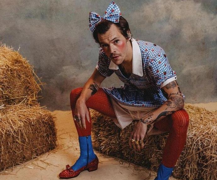 **Harry Styles** as Dorothy from *The Wizard Of Oz*