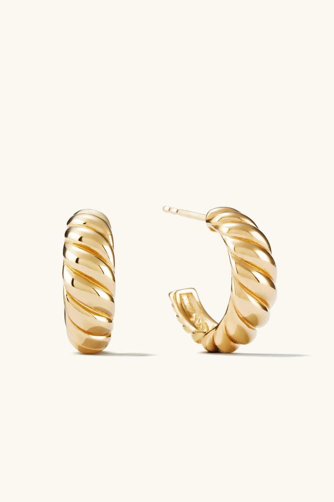 These iconic Croissant hoops from Mejuri are at the top of our wishlist, (and for good reason).
<br><br>
Highly coveted by French girls the world over, channeling the effortless "je ne sais quoi" of our celebrity style icons has never been so easy.
<br><br>
Plus, these hoops will look chic with just about the whole kit and caboodle, from LBD's to activewear and everything in-between.
<br><br>
**Croissant Dôme Hoops**, $110 at [Mejuri](https://mejuri.com/shop/products/croissant-dome-hoops|target="_blank"|rel="nofollow")