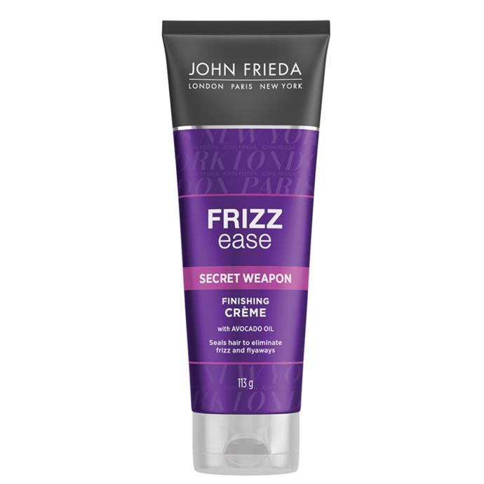 **Frizz Ease Secret Weapon Crème by John Frieda**
<br><br>
John Frieda's cult-favourite styling crème replaces the natural oils lost to blow-drying and daily styling stress. Use the product on wet or bone dry hair to instantly camouflage dullness, puffiness and frayed split ends. Adding an ultra-glossy shine to the hair, it works to tame rebellious strands and protect hair from the heat without looking greasy.
<br><br>
*Frizz Ease Secret Weapon Crème by John Frieda, $9 at [Priceline](https://www.priceline.com.au/john-frieda-frizz-ease-secret-weapon-creme-113-g|target="_blank"|rel="nofollow").*
