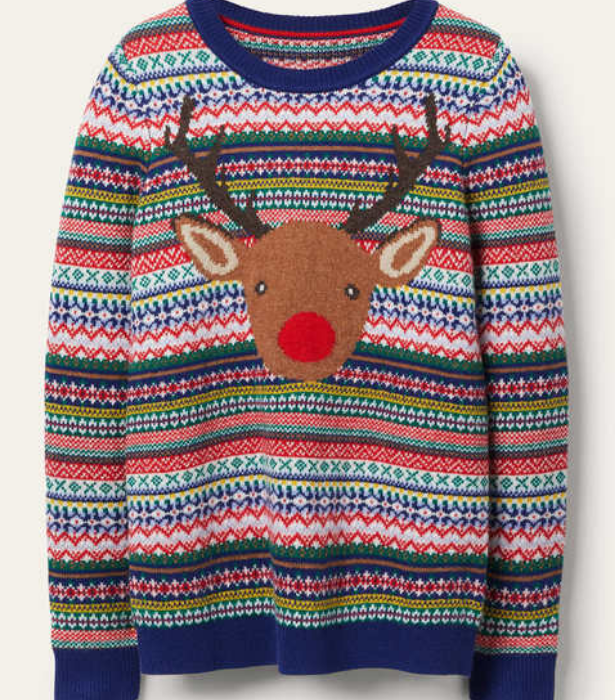 **Christmas Jumper in Multi Navy Rudolph, $190 from [Boden](https://www.bodenclothing.com.au/en-au/christmas-jumper-multi-navy-rudolph/sty-k0409-mul?cat=C1_S11_G2216|target="_blank")** 
