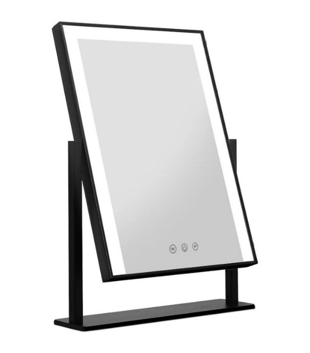 [Embellir LED Makeup Mirror](https://www.myer.com.au/p/embellir-led-makeup-mirror-hollywod-standing-mirror-tabletop-vanity-black|target="_blank"), $100.95 from MYER <br><br>
With 9 LED bulbs and sleek design this mirror features touch control, easy rotation and colour adjustment from daylight settings to cool or warm white lighting.