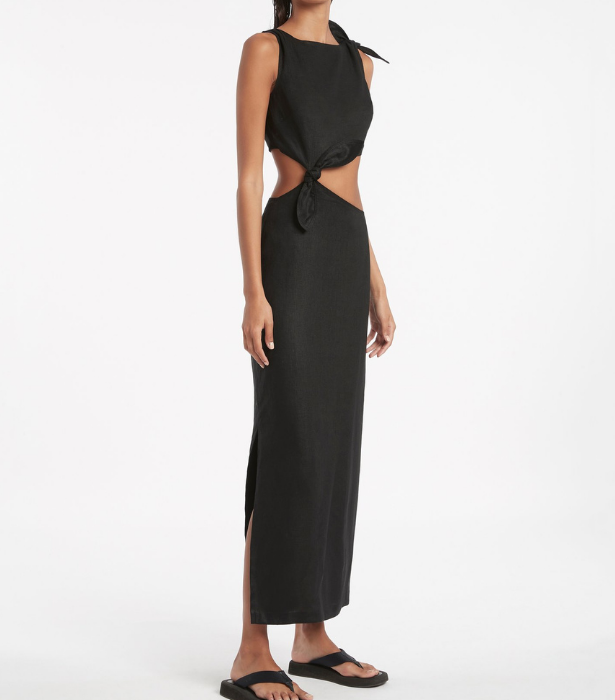 Ambrose Knot Dress, $390 at [SIR](https://sirthelabel.com/collections/dress/products/ambroise-knot-dress-1
|target="_blank")
