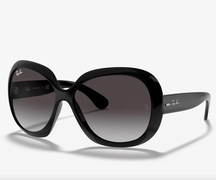 For square-shaped faces, try round or oval frames, like these Ray-Ban Jackie Ohh II frames, $215 at Sunglass Hut.