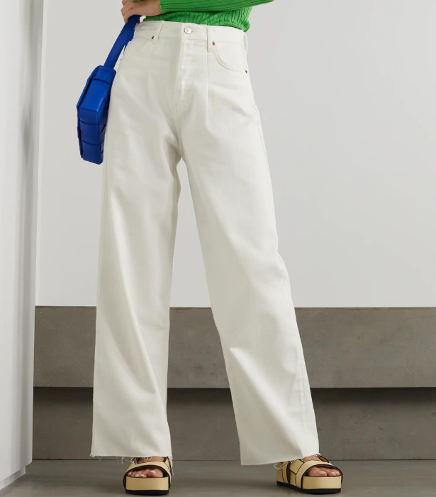 Reformation Pleated High-Rise Wide-Leg Organic Jeans, $273 at [Net-A-Porter](https://www.net-a-porter.com/en-au/shop/product/reformation/clothing/wide-leg/plus-net-sustain-pleated-high-rise-wide-leg-organic-jeans/42247633208504121|target="_blank") 