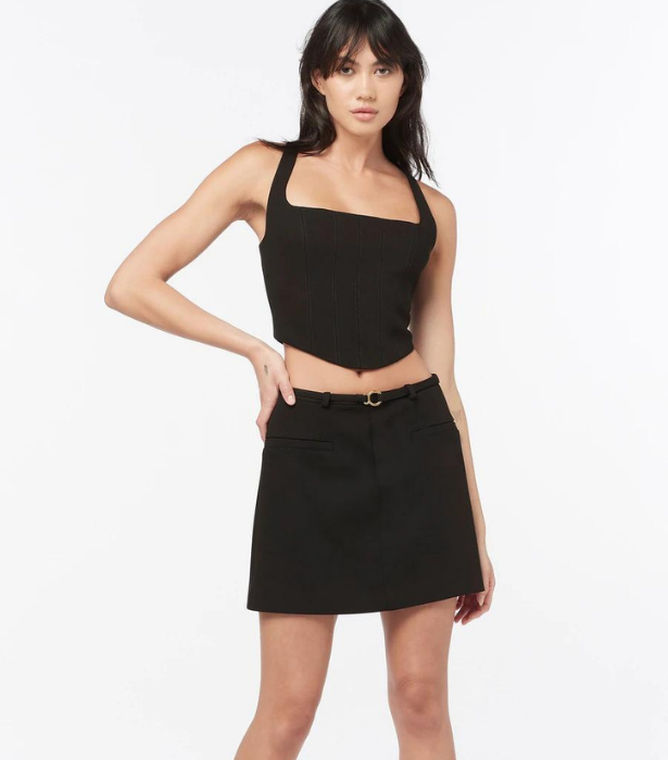 Double Vinyl Mini Skirt, $299 at [Manning Cartell](https://www.manningcartell.com.au/collections/skirts/products/double-vinyl-mini-skirt-black|target="_blank") 
