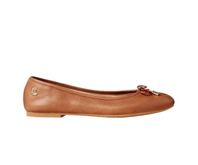 Lauren Ralph Lauren Jayna Deep Saddle Tan Leather Flat Shoe, $159; available at [MYER](https://www.myer.com.au/p/lauren-ralph-lauren-jayna-dep-saddle-tan-leather-flat-shoes|target="_blank")