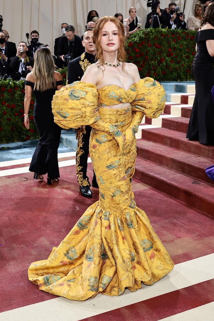 Madelaine Petsch at the 2022 Met Gala wearing Moschino.