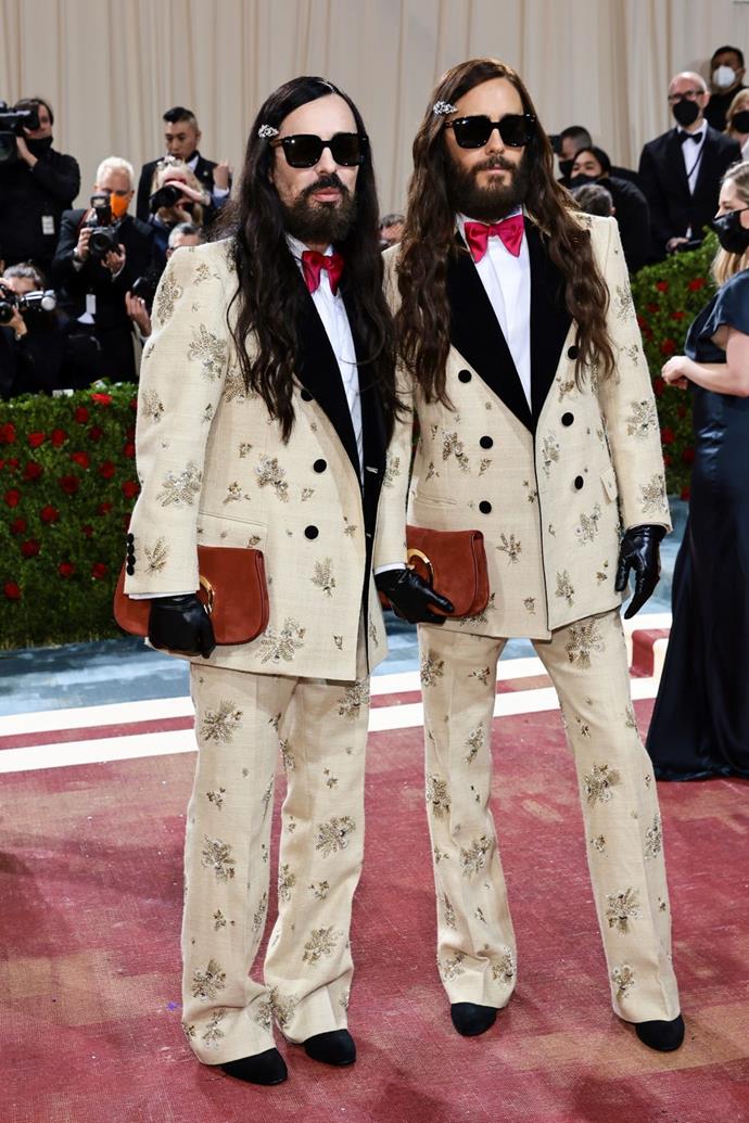 Alessandro Michele and Jared Leto at the 2022 Met Gala wearing Gucci.