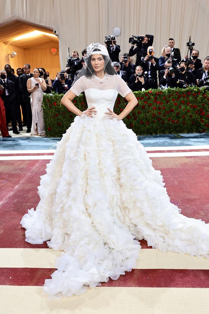 Kylie Jenner at the 2022 Met Gala wearing Off-White