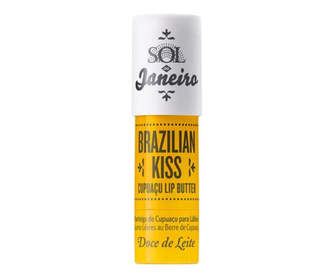 **Brazilian Kiss Cupuaçu Lip Butter by Sol de Janeiro, $27 at [MECCA](https://www.mecca.com.au/sol-de-janeiro/brazilian-kiss-cupuacu-lip-butter/I-033312.html|target="_blank"|rel="nofollow")**
<br></br>
Infused with Sol de Janeiro's signature creamy caramel aroma, this balm's scent is every bit as impressive as its softening abilities (and considering it features a nourishing trio of cupau butter, açaí and coconut oils, you can guess those abilities *are* in fact amazing).