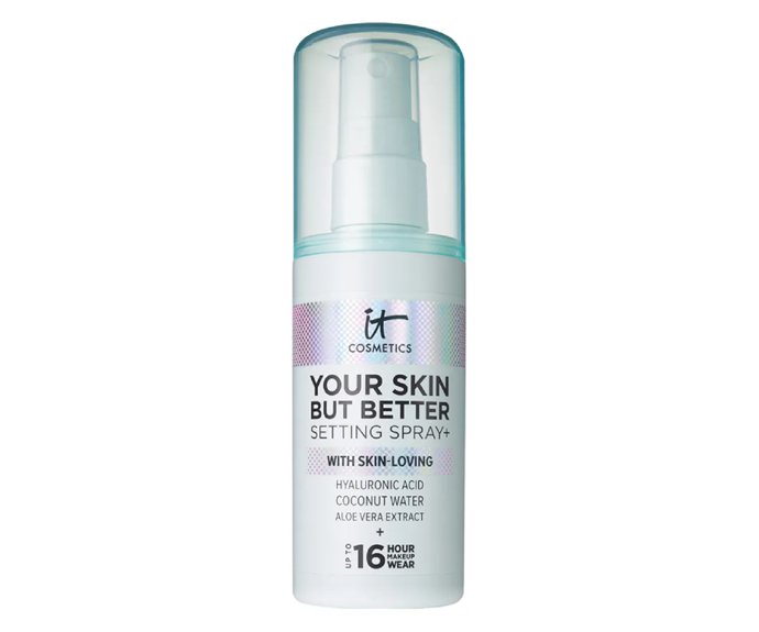 **Your Skin But Better Setting Spray+ by It Cosmetics, $41 at [Sephora](https://www.sephora.com.au/products/it-cosmetics-your-skin-but-better-setting-spray-plus/v/100ml|target="_blank"|rel="nofollow")**<br></br>
We will die on the 'setting sprays don't have to be drying' hill, and this hydrating, cooling concoction is makeup-prolonging proof. Providing serious longevity (like, 16 hours' worth), it keeps grease at bay but doesn't sacrifice moisture, even heroing hyaluronic acid and aloe vera.