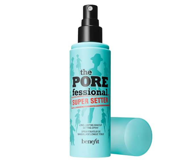 **The POREfessional Super Setter Makeup Setting Spray by Benefit, $54 at [Sephora](https://www.sephora.com.au/products/benefit-cosmetics-the-porefessional-super-setter-makeup-setting-spray/v/120ml|target="_blank"|rel="nofollow")**<br></br>
Designed to disguise pores (bless you, Benefit), this microfine mist hits your face with a 'soft focus finish', blurring and brightening the skin while simultaneously making sure your makeup isn't going *anywhere*. It also happens to feel like a featherlight cloud of calm; a perk.