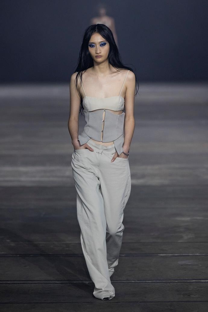 **[Adriana Pant](https://www.becandbridge.com.au/collections/aafw-runway-edit/products/adrianna-pant-ecru|target="_blank"|rel="nofollow"), $330** <br><br> 
Despite wanting to add every piece from the runway to my cart, these low-rise cargo pants are definitely a standout. Unlike the typical 90s trope of a parachute bottom, this timeless number is complete with a wide-leg, floor skimming length that will last season after season. Plus, the crushed nylon material means it's super lightweight so can easily be dressed up or down. I'm planning my outfits already! *—Ava Gilchrist, Digital Fashion Writer*
