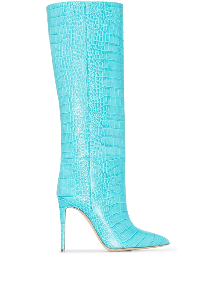 Paris Texas Croc Effect Boots, $955 at [FARFETCH](https://www.farfetch.com/au/shopping/women/paris-texas-105mm-crocodile-effect-knee-boots-item-17770097.aspx?storeid=13537|target="_blank"|rel="nofollow") 
