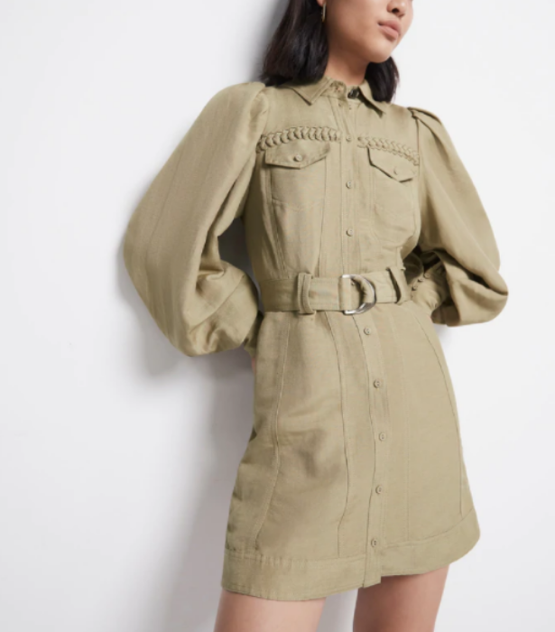 Ephemera Braided Mini Dress, $395 at [Aje](https://ajeworld.com.au/collections/dresses/products/ephemera-braided-mini-dress-concrete-grey|target="_blank"|rel="nofollow") 
