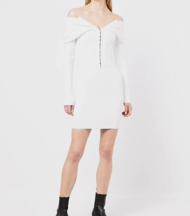 Dion Lee Off-Shoulder Corset Dress, $820 at [FARFETCH](https://www.farfetch.com/au/shopping/women/dion-lee-off-shoulder-corset-dress-item-18093763.aspx?storeid=9834|target="_blank"|rel="nofollow")