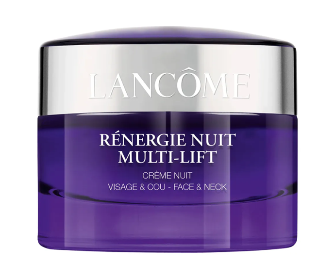 **Renergie Multi-Lift Night Cream by Lancôme, $177 at [Sephora](https://www.sephora.com.au/products/lancome-renergie-multi-lift-night-cream/v/default|target="_blank"|rel="nofollow")**<br></br>
This purple pot of goodness has a genius plan: hit skin with the brand's 'multi-tension' tightening technology when skin is at its most receptive to change. Basically, it knows that the overnight shift is the slot skin uses to fight back against fine lines, and so it gives it a hydrating, smoothing helping hand in doing so.