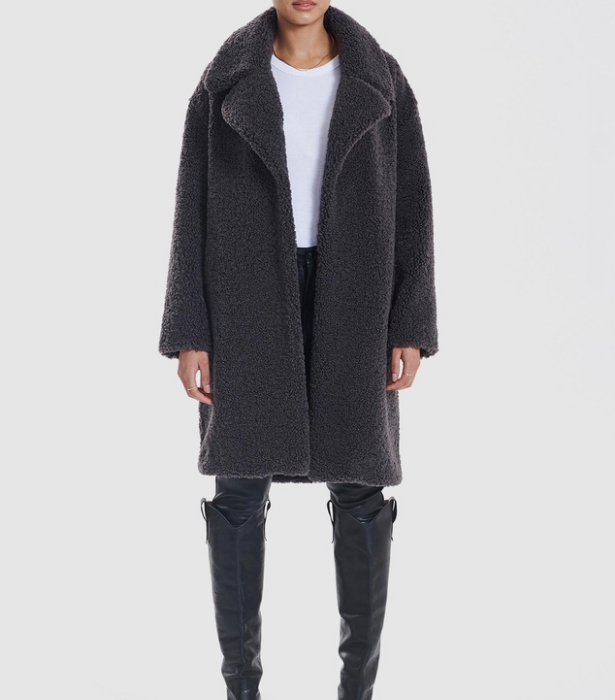 Ena Pelly Longline Teddy Jacket, $399 at [THE ICONIC](https://www.theiconic.com.au/longline-teddy-jacket-1493921.html|target="_blank"|rel="nofollow") 
