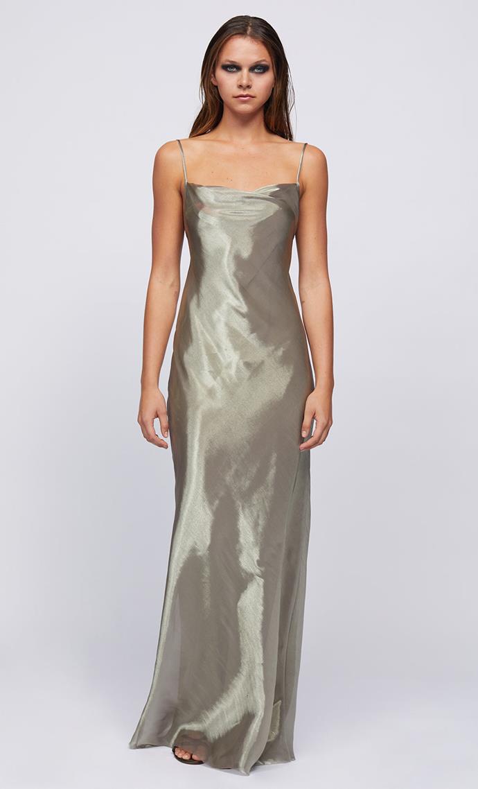 **FLEUR MAXI DRESS**, $380 at **[BEc & Bridge](https://www.becandbridge.com.au/collections/aafw-runway-edit/products/fleur-maxi-dress-irridescent-silver|target=