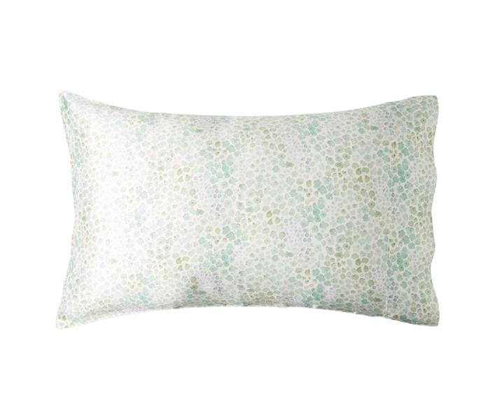 Morgan & Finch Silk Print Pillowcase in Green, $89.95 now $62.95 at [Bed, Bath N' Table](https://www.bedbathntable.com.au/silkprint-green-010201|target="_blank"|rel="nofollow")