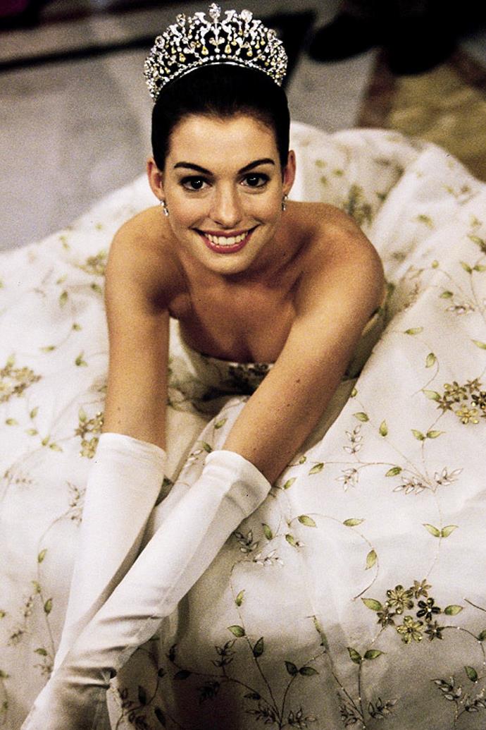Anne Hathaway in the 2001 film *The Princess Diaries*.