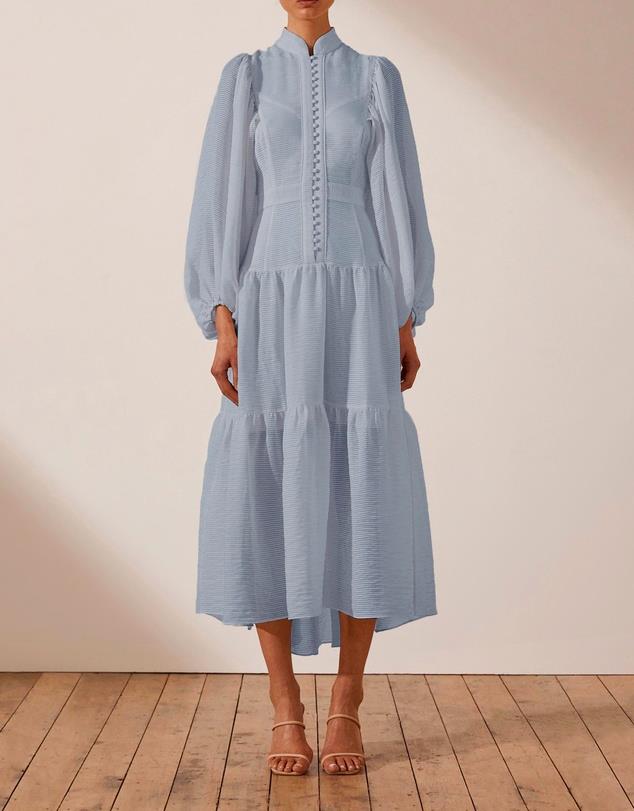 Charlotte High Neck Midi Dress by Shona Joy, $380 at [The ICONIC](https://www.theiconic.com.au/charlotte-high-neck-midi-dress-1476287.html|target=