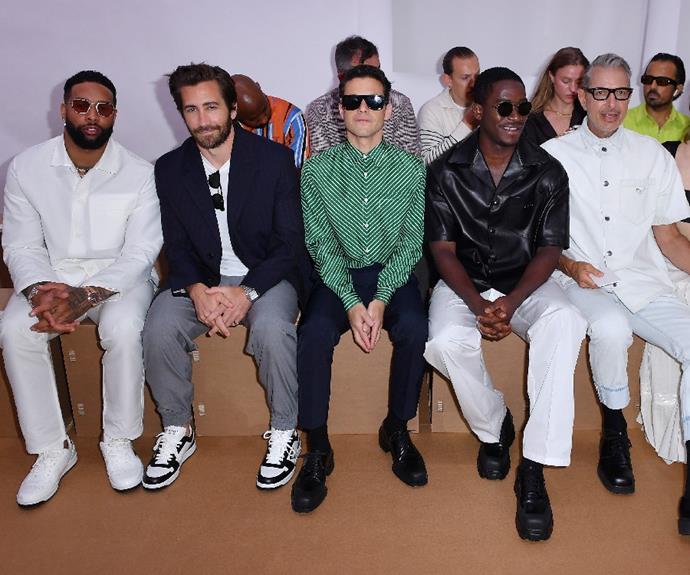 Front Row at the Prada SS/22 Menswear show in Milan.