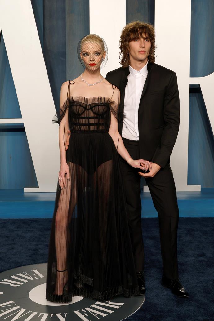 Anya Taylor-Joy and Malcolm McRae at the Vanity Fair Oscars After Party.