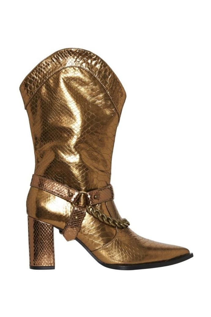 Harness Cowboy Boot, $550 at [Sass & Bide](https://www.sassandbide.com/harness-cowboy-boot-a6sf22006-bronze|target="_blank"|rel="nofollow") 