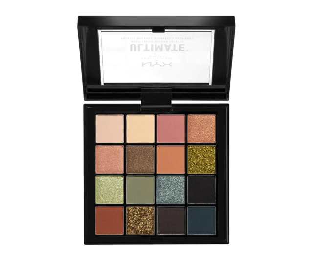 **NYX Professional Makeup Ultimate Shadow Palette in Utopia, $28.15 at [Oz Hair & Beauty](https://www.ozhairandbeauty.com/products/ultimate-shadow-palette-utopia|target="_blank"|rel="nofollow")** <br><br>
This high-performance palette features 16 velvety rich pigments ranging from mattes and metallics to create everything from natural looks to denim-hued washes.