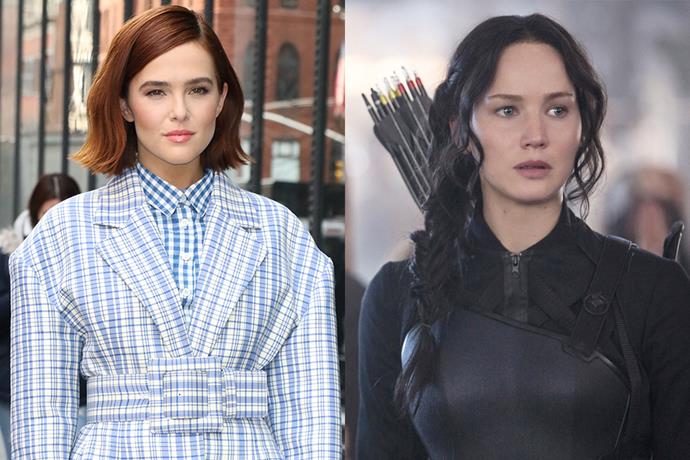 Zoey Deutch was actually one of many actresses to audition for Jennifer Lawrence's role as Katniss Everdeen in the *Hunger Games* franchise. In an interview on the [*Lights, Camera, Barstool* podcast](https://www.youtube.com/watch?v=W5CA85PU47Y|target="_blank"|rel="nofollow") she shared that losing out on the role felt "painful", but she knew immediately that she didn't land the part.
<br><br>
"I screen tested for Katniss but knew I didn't get it because in the screen test, he was like, 'Why don't you read this other part?' " she said. "Literally. But, yeah, that one was a little painful."
