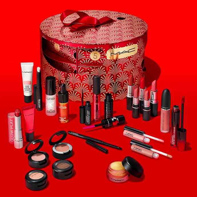**M.A.C. Cosmetics The MAC Advent Calendar, $281 from M.A.C. Cosmetics**
<br><br>
If your lipstick collection needs an upgrade then the M.A.C Cosmetics advent calendar should be in your shopping cart. This beauty will include a new powder, lipstick and mascara, plus it has an estimated worth of $690 but its 24 indulgent treats—16 full-size products—will only set you back $281. It might not be available to purchase until October 3, but you better sign up for the waitlist before you miss out.
<br><br>
*Sign the waitlist [here](https://www.maccosmetics.co.uk/advent-calendar|target="_blank"|rel="nofollow").*