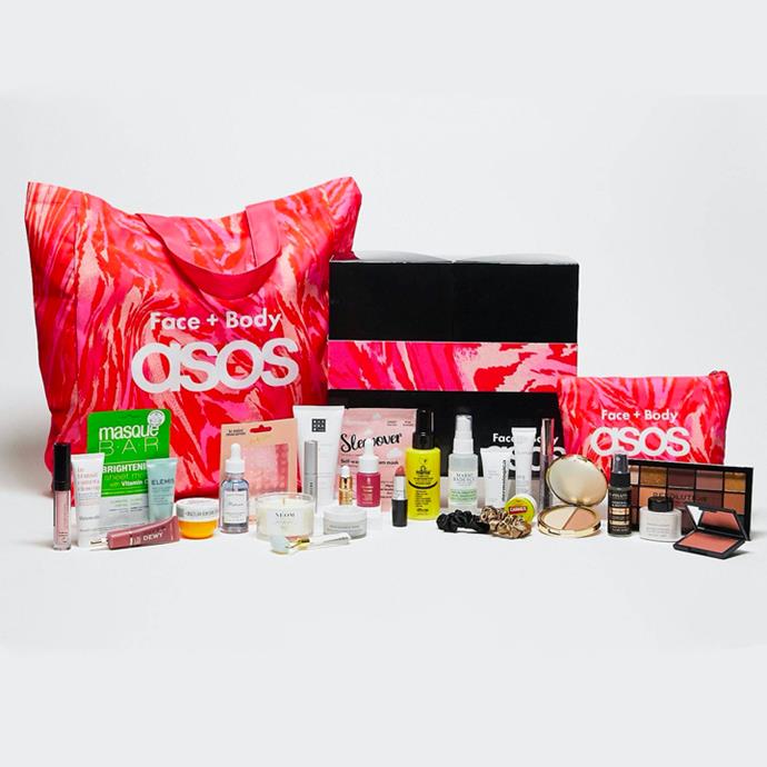 **ASOS Face + Body 25 Day Advent Calendar, $170 from ASOS**
<br><br>
Jam-packed with 29 products, getting your hands on the ASOS Face + Body advent calendar will also see you score a branded tote bag and makeup bag. If you use this beauty to countdown to Christmas, each day will see you unpack a new must-have product until the 25th day of December, where you'll get an entire makeup bag filled with five makeup products. And the goodies are worth your while, ranging from Charlotte Tilbury, Sol de Janeiro, Olaplex and more.
<br><br>
*Shop [here](https://www.asos.com/au/beauty-extras/asos-face-body-25-day-advent-calendar-73-saving/prd/203230747|target="_blank"|rel="nofollow").*
