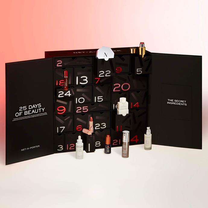**Net-A-Porter '25 Days Of Beauty' Beauty Advent Calendar, $518.13 from Net-A-Porter.**
<br><br>
When you hear the name Net-A-Porter, crowds of loyal fans form. And understandably so, because the brand has earned a reputation for stocking nothing but the best. If you're lucky enough to get your hands on their 25 Days of Beauty Advent Calendar, you'll be the proud owner of Tata Harper's Regenerating Cleanser, Westman Atelier's Lit Up Highlight Sticks and Costa Brazil's Lua Moonlight Body Oil.
<br><br>
*Shop [here](https://www.net-a-porter.com/en-au/shop/product/net-a-porter/beauty/holiday-sets/25-days-of-beauty-advent-calendar/1647597286085908|target="_blank"|rel="nofollow").*