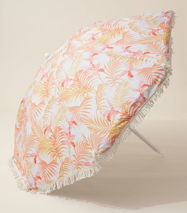 **The Affordable Beach Umbrella**<br><br>

Looking to keep things under $60? This retro-striped number has got your name on it. That said, while it might be on the affordable side, it's not without the important features, including easy set-up and a UPF 30+ fabric canopy.<br><br>

*'Coolum Beach' Umbrella in retro stripe by Cotton On, $59.99 at [Cotton On](https://cottonon.com/AU/coolum-beach-umbrella/4256151-18.html?dwvar_4256151-18_color=4256151-18|target="_blank")*