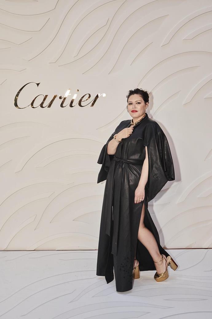 Nakkiah Lui at the Cartier opening party.