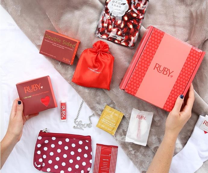 These monthly period kits are filled with all your period essentials, period proof underwear and fun surprises to help you get through the hardest time of the month.
<br>
<Br>
*Monthly Period Kit, from $29.99 at Ruby Love. [Shop it here.](https://www.rubylove.com/products/monthly-period-kit-6-months|target="_blank"|rel="nofollow")*