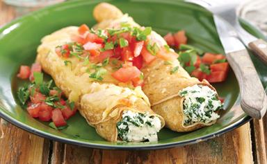 Spinach and ricotta crepes