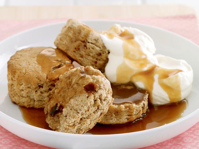 Give your regular afternoon-tea fare a sweet lift with these [sticky date scones](https://www.womensweeklyfood.com.au/recipes/sticky-date-scones-21906|target="_blank"). The butterscotch sauce adds a deliciously luscious note to this decadent treat. Enjoy.