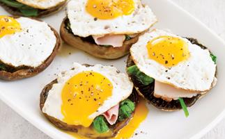 Grilled Mushrooms with Ham