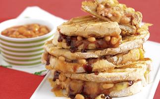 Baked Bean, Bacon and Smoky Barbecue jaffles