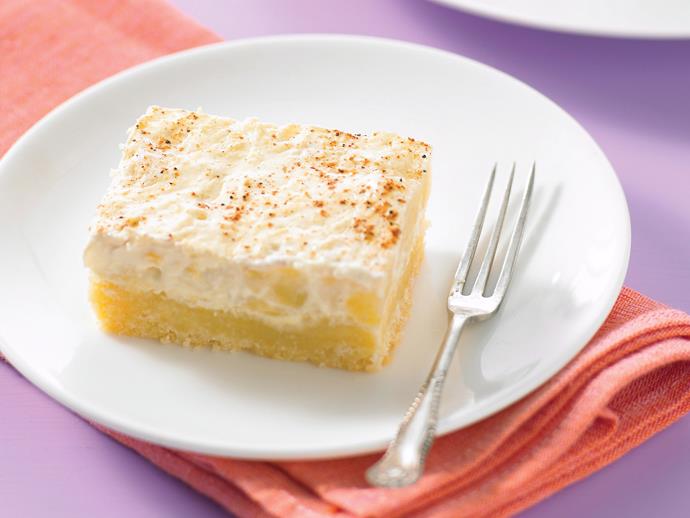**[Apple and sour cream slice](https://www.womensweeklyfood.com.au/recipes/apple-and-sour-cream-slice-26258|target="_blank")**

A slice of heaven.