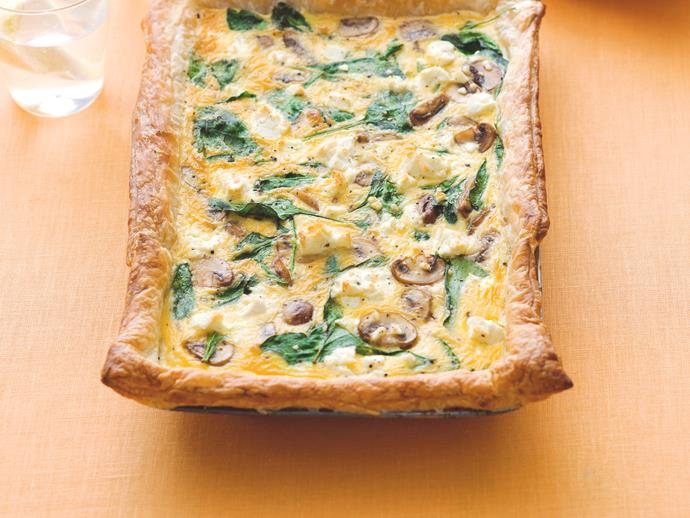 **[Mushroom and spinach quiche](https://www.womensweeklyfood.com.au/recipes/mushroom-and-spinach-quiche-27622|target="_blank")**