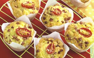 High-top Cheese and Bacon Muffins