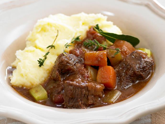 **[Beef and red wine casserole](https://www.womensweeklyfood.com.au/recipes/beef-and-red-wine-casserole-19915|target="_blank")**