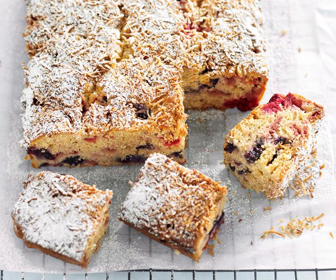 berry and coconut slice