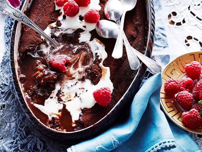 **[Mocha self-saucing pudding](https://www.womensweeklyfood.com.au/recipes/mocha-self-saucing-pudding-27108|target="_blank")**

Bring the flavour of a coffee specialty to this cake-like pudding. Adding Kahlua to enliven the sauce further and serving with berries and cream makes for a truly decadent dessert.