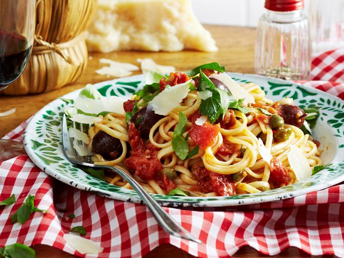 You can't beat this simple combination of tomatoes, anchovies and capers in this **[pasta puttanesca sauce recipe.](https://www.womensweeklyfood.com.au/recipes/pasta-puttanesca-27877|target="_blank")**