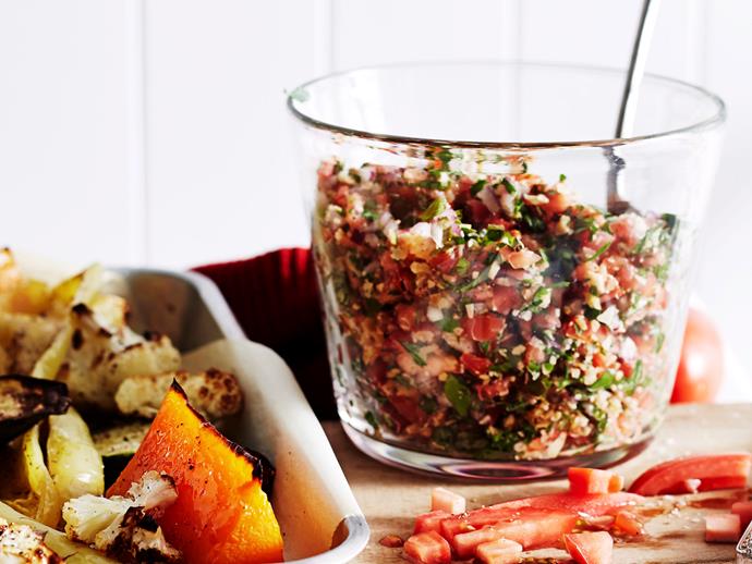**[Roast vegetables with autumn tabouli](https://www.womensweeklyfood.com.au/recipes/roast-vegetables-with-autumn-tabouli-27443|target="_blank")**

As the cooler weather encroaches following summer, serve up carefully roasted vegetables and sweet banana chillies with this popular Middle Eastern salad for a wholesome addition to any meal.
