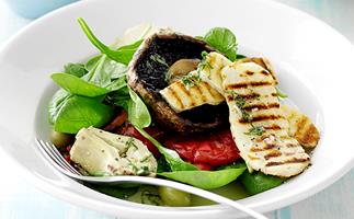 Barbecued Vegetables and Haloumi with Lemon Basil Dressing